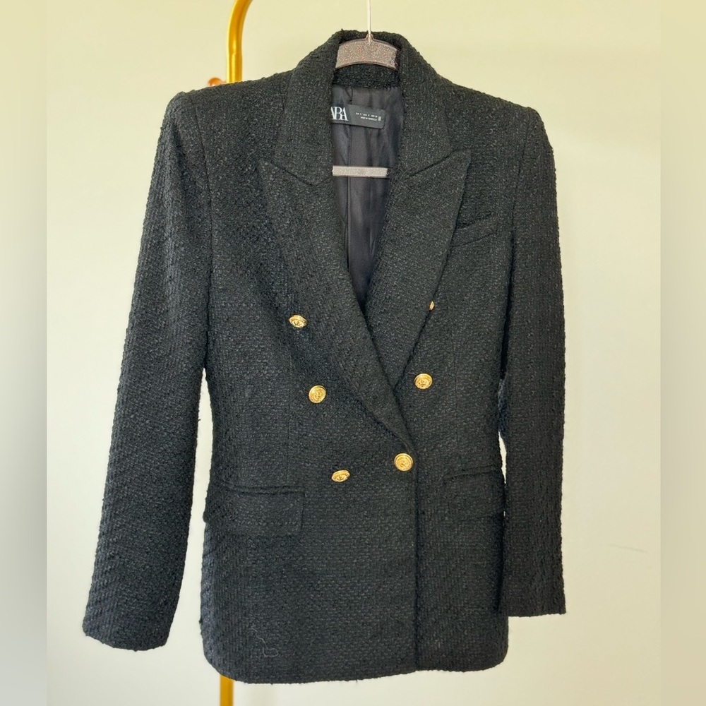 Black tweed Zara blazer size s